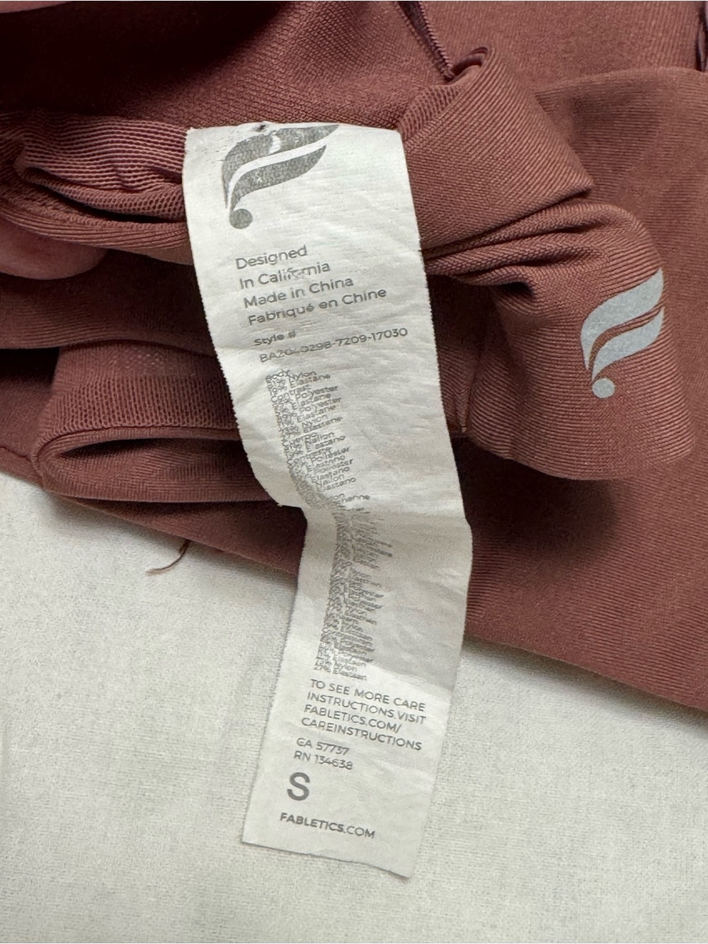 Fabletics Dusty Rose Seamless Sports Bra - Picture 6 of 6